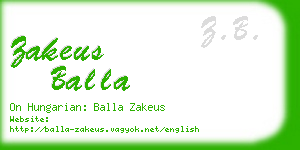 zakeus balla business card